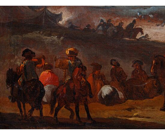 Marzio Masturzio (attivo a Napoli e Roma attorno alla metà del XVII Secolo),  Scena di battaglia
