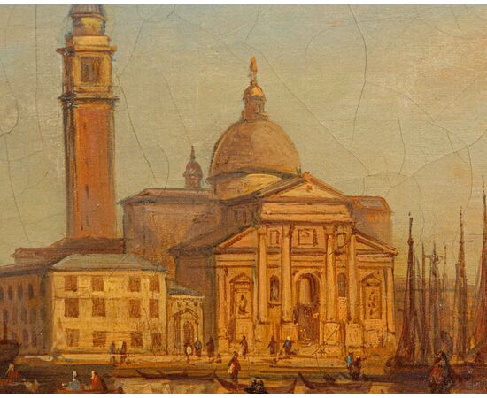 Joseph Carl Berthold Püttner (Planà, 1821 – Vöslau, 1881), Gondole al tramonto davanti a Piazza S. Marco e Santa Maria della Salute