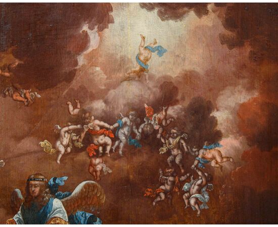XVIII secolo, scuola fiamminga, L’apparizione dell’angelo ai pastori