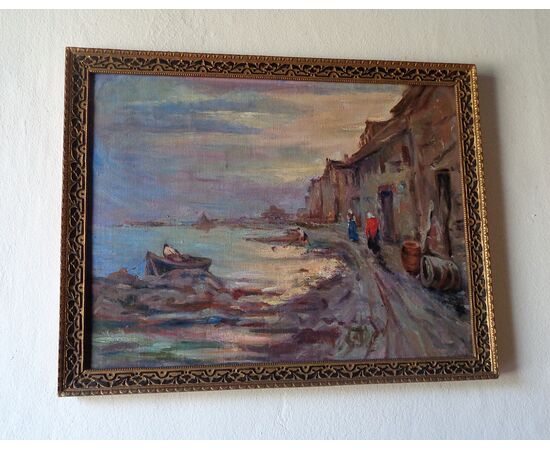 paesaggio marino con figure 