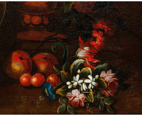 Domenico Levo (attivo nella seconda metà del XVII secolo), Natura morta con fiori e frutta