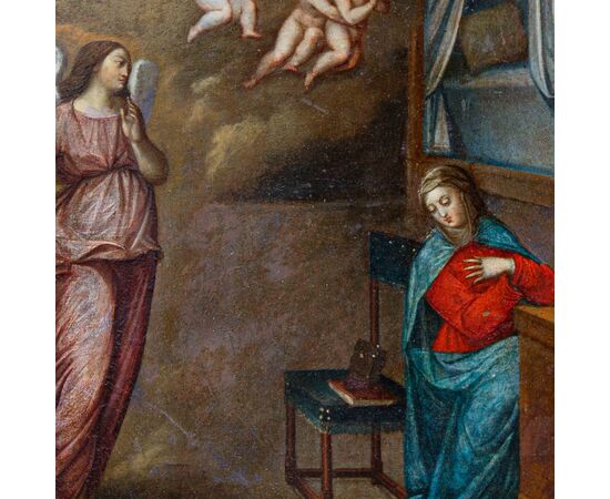Scuola fiamminga, XVII secolo  Annunciazione 
