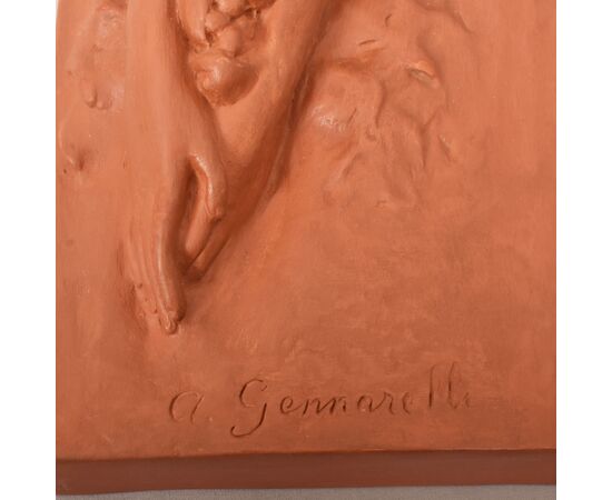 SCULTURE ART DECO IN TERRACOTTA, NUDO DI DONNA DISTESA, AMEDEO GENNARELLI, SCULTORE ITALIANO. (STTE97)