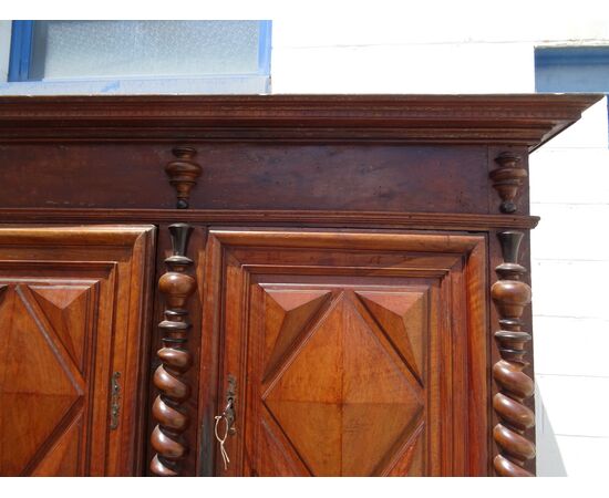 Credenza/DISPENSA Luigi XIII in NOCE francese PRIMI del 1700