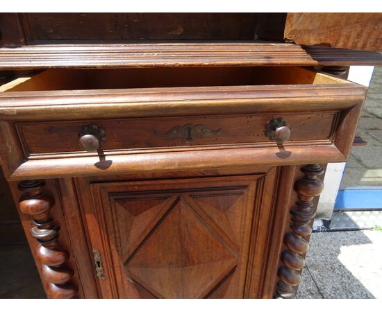 Credenza/DISPENSA Luigi XIII in NOCE francese PRIMI del 1700