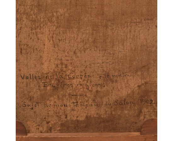 DIPINTI ANTICHI PAESAGGI, VALLE DELLA CORREZE E VILLAGGIO, DIDIER POUGET, OLIO SU TELA. (QP658)