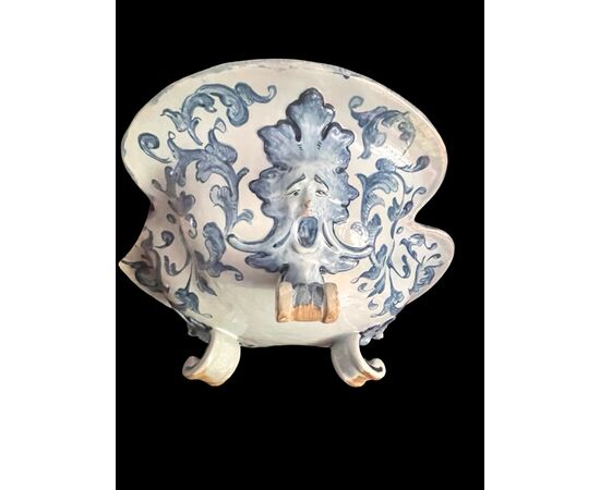 Vaso centrotavola in maiolica. Manifattura Battaglia,Napoli.
