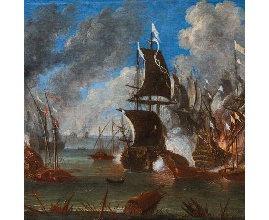 Cerchia di Abraham Storck (Amsterdam, 1644-1708), Battaglie navali
