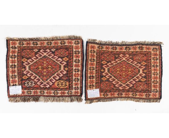 Coppia piccoli tappeti Gashgai - n.604 e 619 -