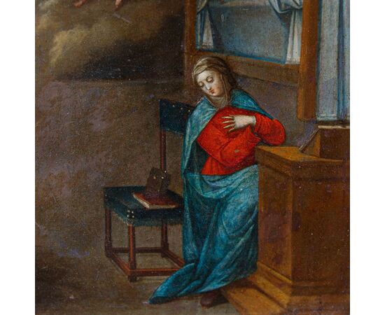 Scuola fiamminga, XVII secolo  Annunciazione 