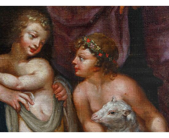 Cerchia di Pieter Paul Rubens (1577-1640), Sacra Famiglia con San Giovannino