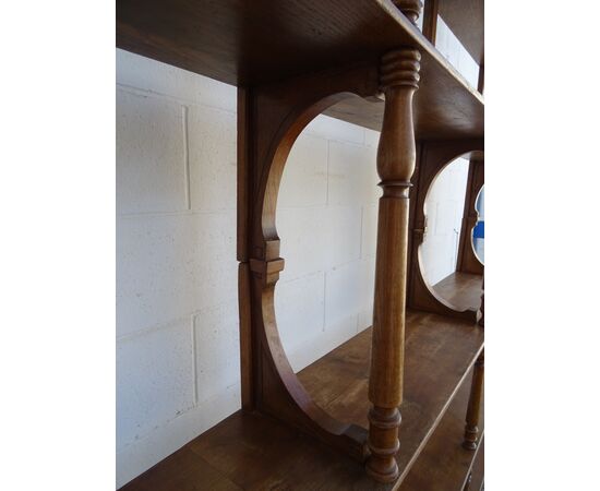 Libreria/etager in rovere Napoleone III fine 1800 Piemonte