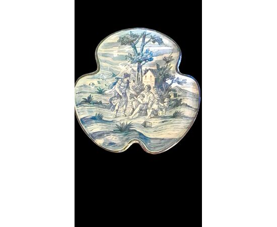 Vaso centrotavola in maiolica. Manifattura Battaglia,Napoli.
