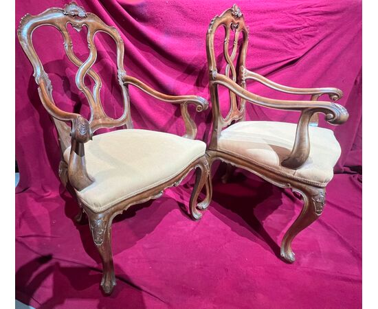 Elegantissima coppia Poltroncine - Venezia -epoca 1750 -