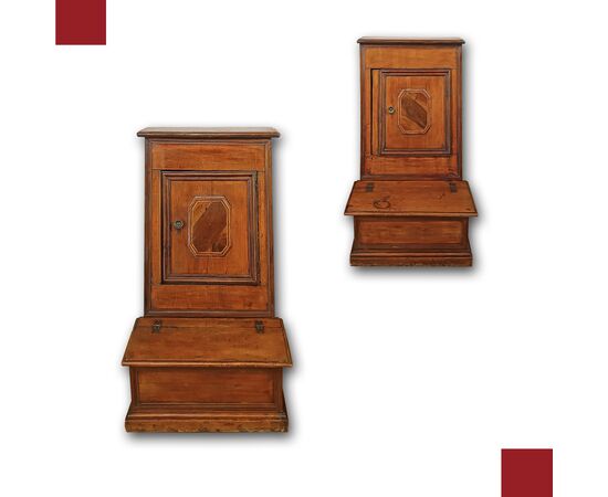 COPPIA DI INGINOCCHIATOI IN NOCE LUIGI XIV FINE XVII SECOLO 