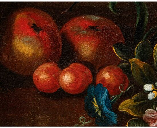 Domenico Levo (attivo nella seconda metà del XVII secolo), Natura morta con fiori e frutta