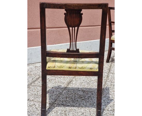 Set di quattro poltrone Luigi XVI in noce intagliato – Italia settentrionale, circa 1760–1770