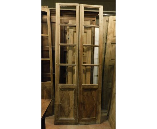 pti663 - simple glass door with two doors, measuring cm l 105 xh 272 x th. 2.5     
