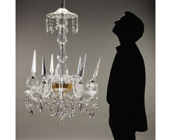 Lampadario Veneziano in vetro soffiato Murano, metà XIX Secolo