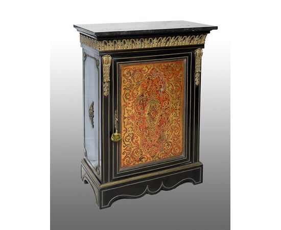 Credenza Boulle Napoleone III in legno ebanizzato.Francia XIX secolo.