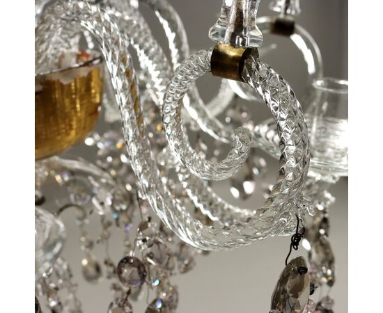 Lampadario Veneziano in vetro soffiato Murano, metà XIX Secolo