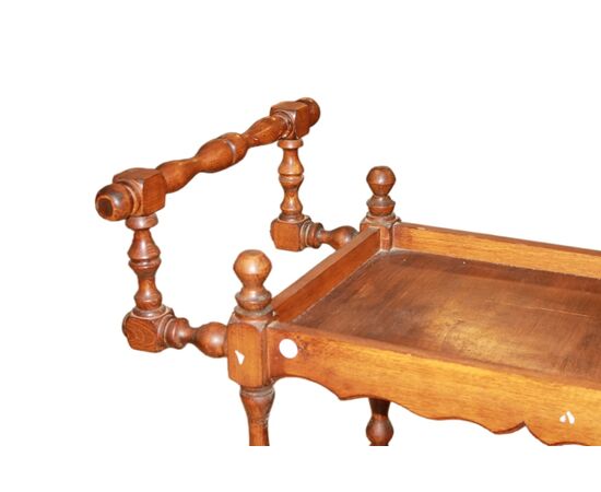 Carrello porta vivande del 1800 Francese in Legno di Noce