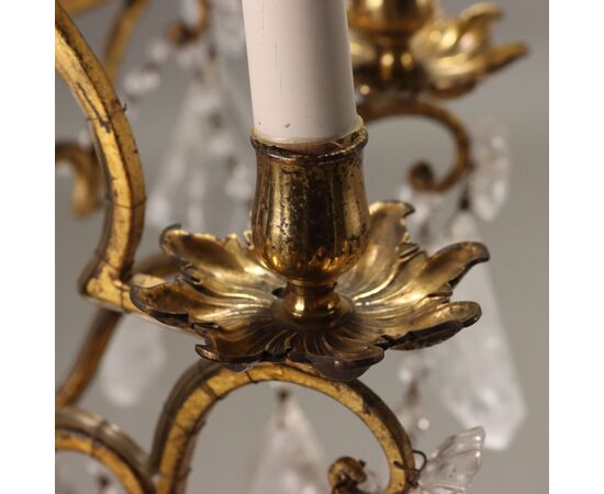 Lampadario in Ferro Battuto Italia Fine XIX Secolo