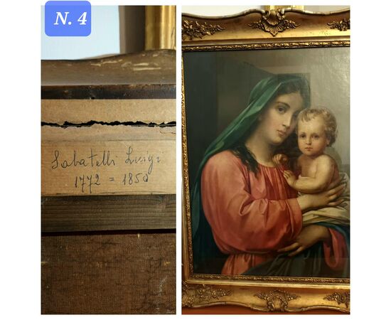 DIPINTO "MADONNA COL BAMBINO" LUIGI SABATELLI 