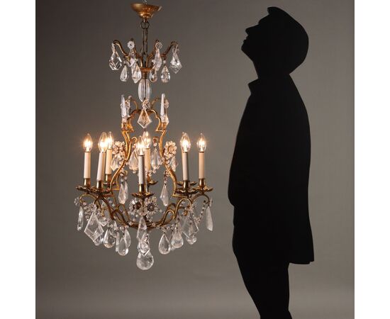 Lampadario in Ferro Battuto Italia Fine XIX Secolo