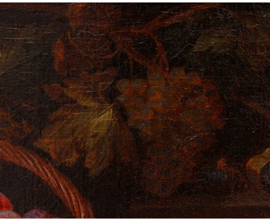 Adriaen van der Cabel (Rijswijk, 1630 o 1631 – Lione, 16 giugno 1705), Natura morta con cesti di prugne e albicocche