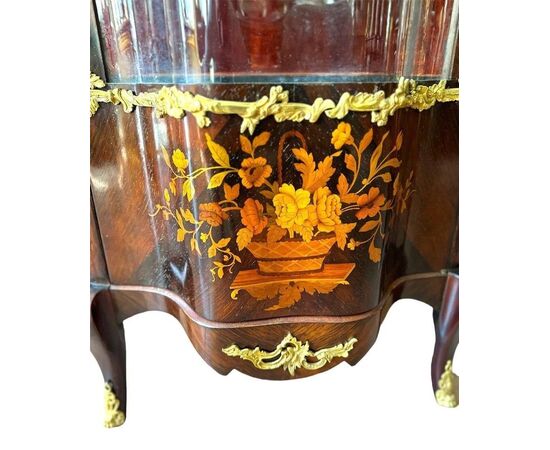  Coppia di Vetrine in Legno con Bronzo Dorato del XIX Secolo