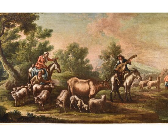 Paesaggio con idillio pastorale, Christian Reder (Lipsia 1656 - Roma 1729)
