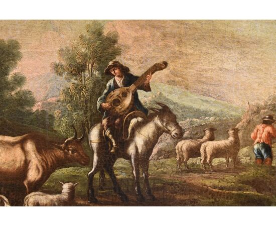 Paesaggio con idillio pastorale, Christian Reder (Lipsia 1656 - Roma 1729)