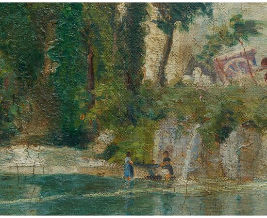 André Jallot (1884-1936), Veduta di un villaggio sulle rive di un fiume