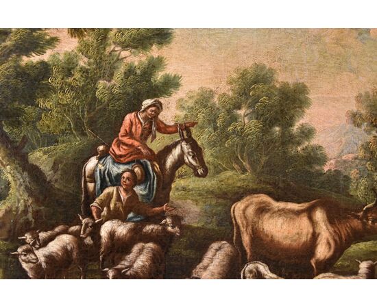 Paesaggio con idillio pastorale, Christian Reder (Lipsia 1656 - Roma 1729)