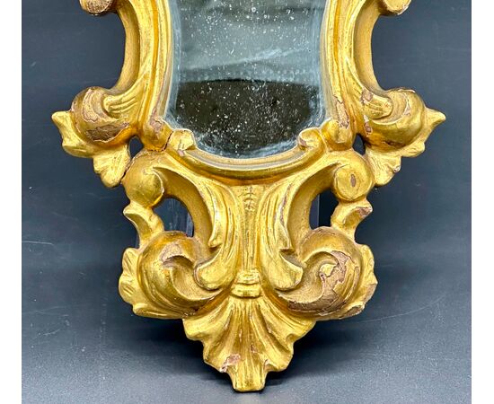 Coppia di piccole specchiere dorate - XIX sec. 