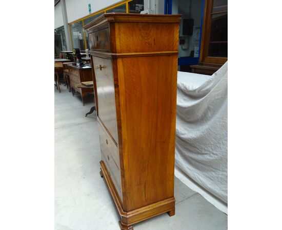 Secretaire Luigi Filippo in radica di noce 1850 Francese