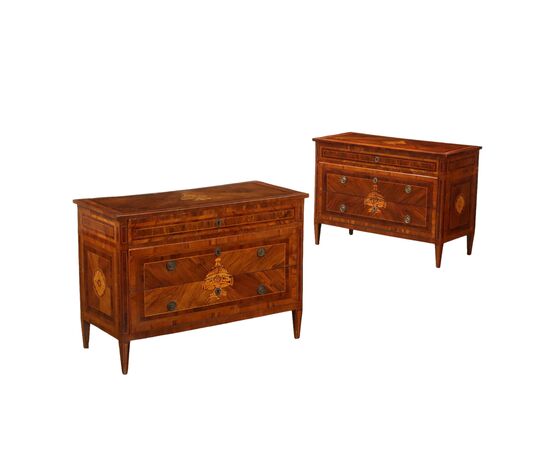 Pair of Neoclassical Chests of Drawers, Italy, Last Quarter of the 18th Century