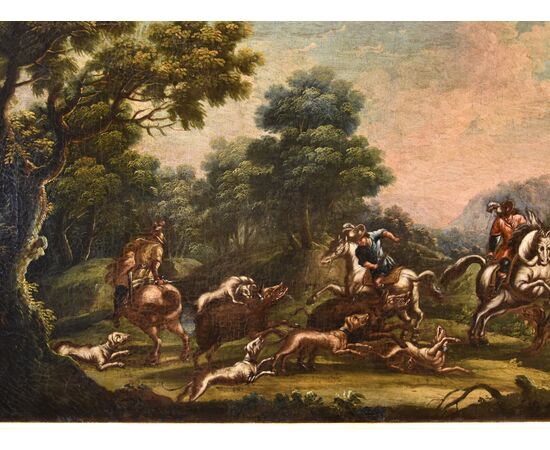 Christian Reder (Leipzig 1656 - Rome 1729) Landscape with boar hunt