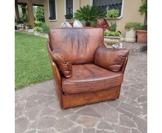 Poltrona in cuoio Roche Bobois per Hermès anni 70/80 Vintage 
