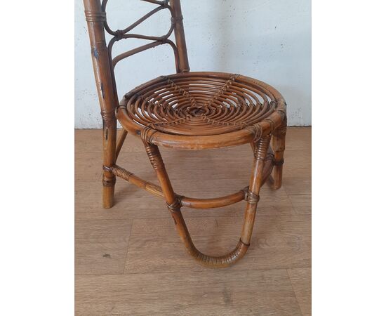 SEDIA IN BAMBOO CON SCHIENALE ALTO STILE BONACINA ANNI 60