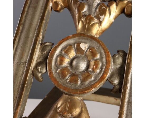 Carved, Gilded and Silvered Wooden Lectern, Italy, Second Half of the 19th Century