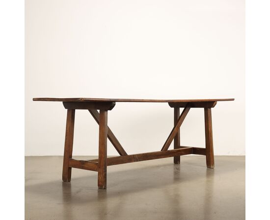 Renaissance Style Trestle Table, Italy, Mid-20th Century