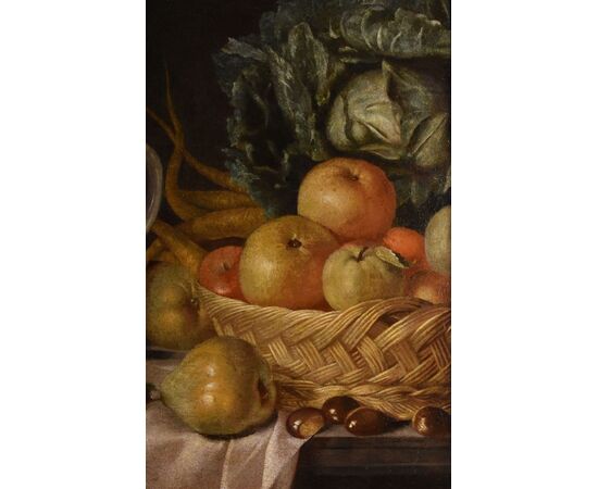 Still life with fruit, vegetables and crystal goblet, Hubert van Ravesteyn (Dordrecht 1638-1683) workshop/circle