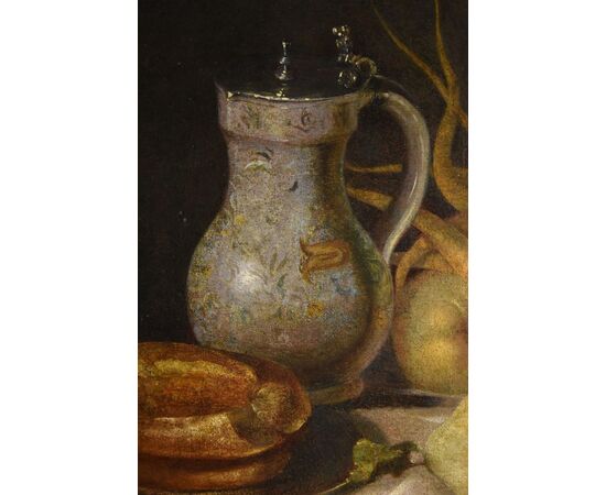 Still life with fruit, vegetables and crystal goblet, Hubert van Ravesteyn (Dordrecht 1638-1683) workshop/circle