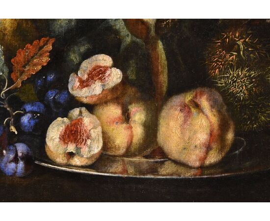 Natura morta di frutta con picchio verde, Franz Werner Von Tamm (Amburgo 1658-Vienna 1754) Attribuito a