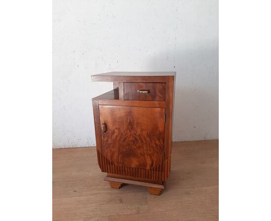 MOBILETTO COMODINO ART DECO IN NOCE ORIGINALE 1930 BUONO STATO DI CONSERVAZIONE