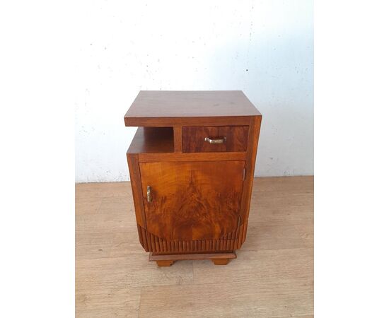 MOBILETTO COMODINO ART DECO IN NOCE ORIGINALE 1930 BUONO STATO DI CONSERVAZIONE