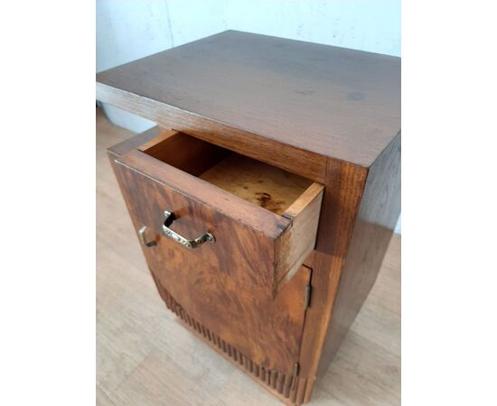 MOBILETTO COMODINO ART DECO IN NOCE ORIGINALE 1930 BUONO STATO DI CONSERVAZIONE