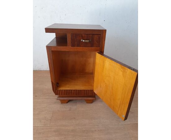 MOBILETTO COMODINO ART DECO IN NOCE ORIGINALE 1930 BUONO STATO DI CONSERVAZIONE